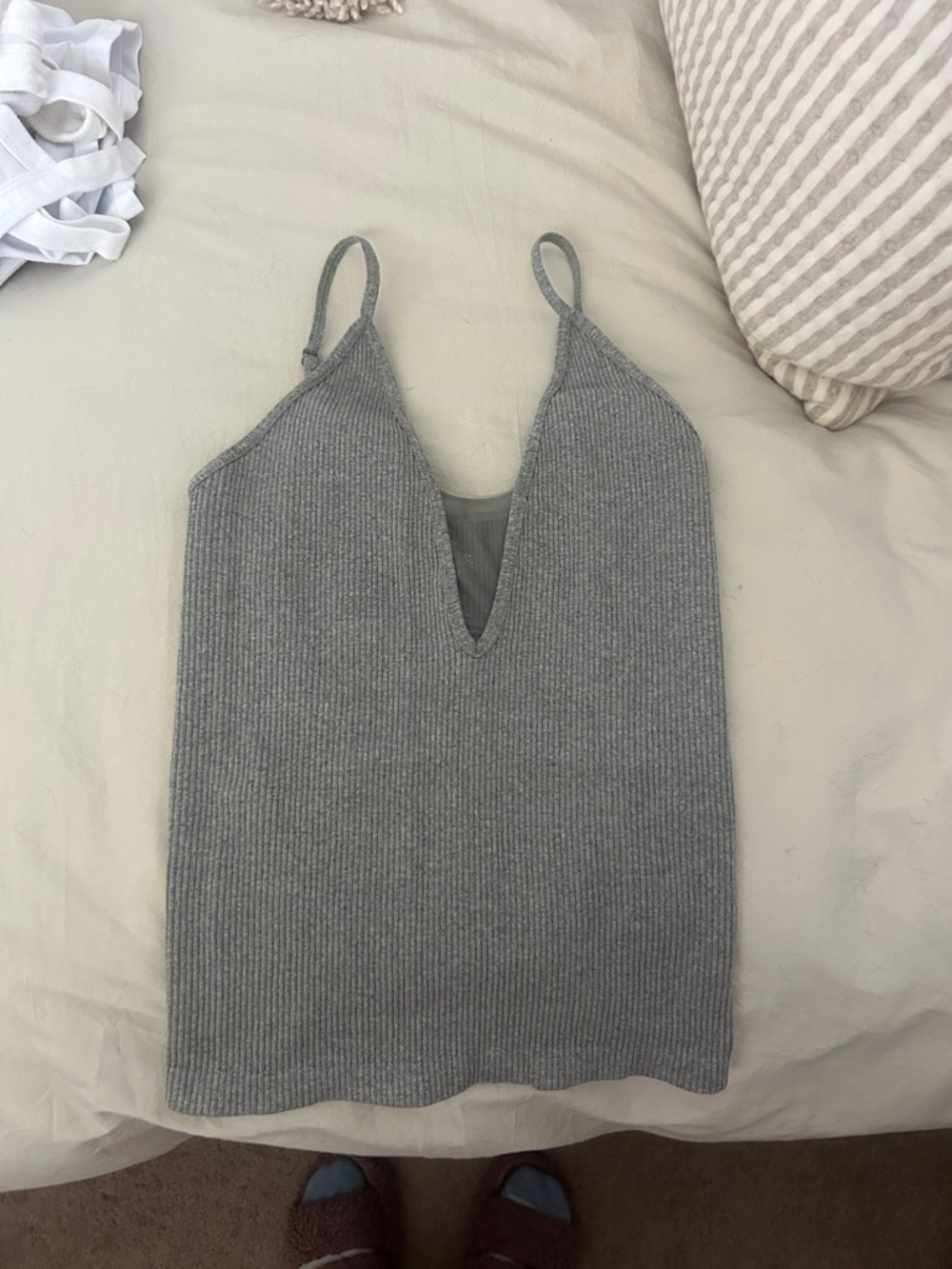 Free People Heather Gray Ribbed Cami